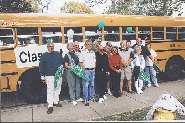Our distinquished group of bus passengers who rode in the parade.